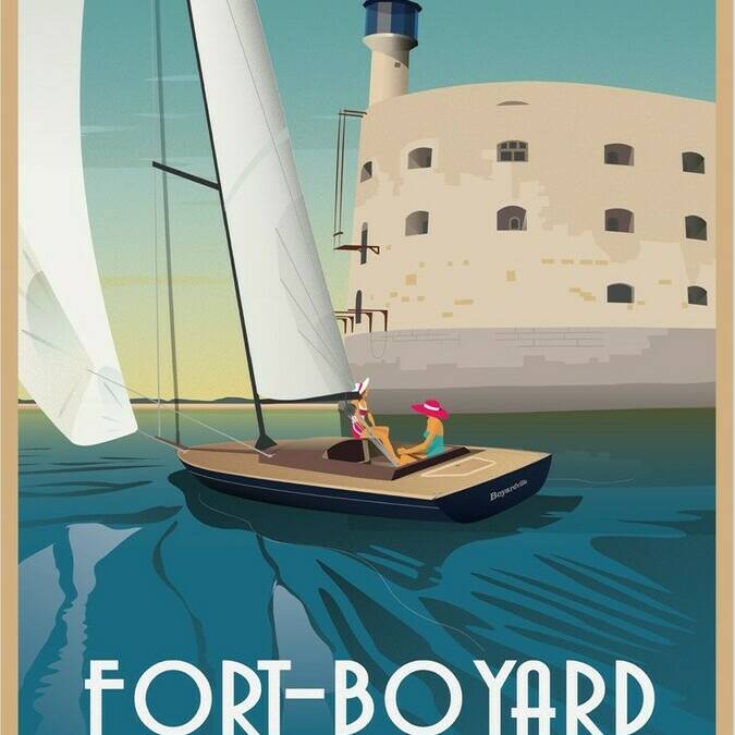 Illustration du Fort Boyard par Doz Vintage 