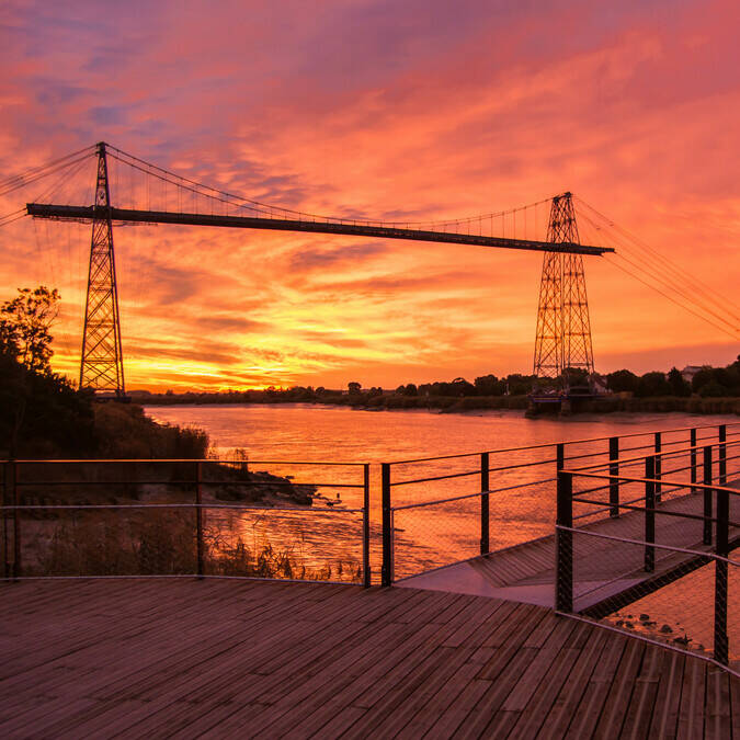 Coucher de soleil sur le Pont Transbordeur - Rochefort Océan 