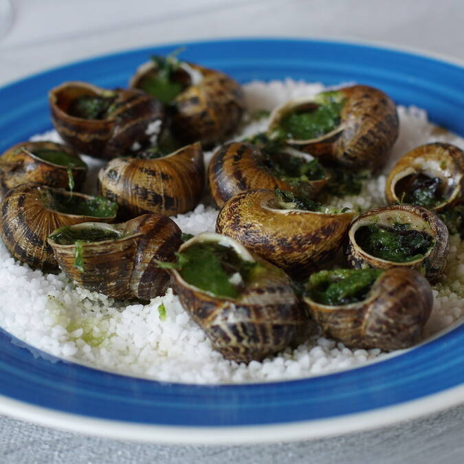 Assiette de petits gris, restaurant L'Escale de Lupin, St Nazaire sur Charente, Rochefort Océan   