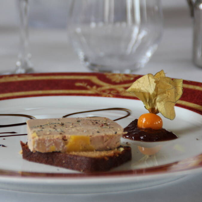 Foie gras et son pain d'épices, restaurant L'Escale de Lupin, St Nazaire sur Charente, Rochefort Océan