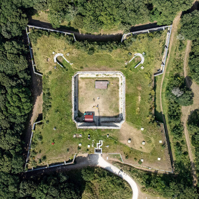 Vue aérienne du Fort Liédot, île d'Aix 